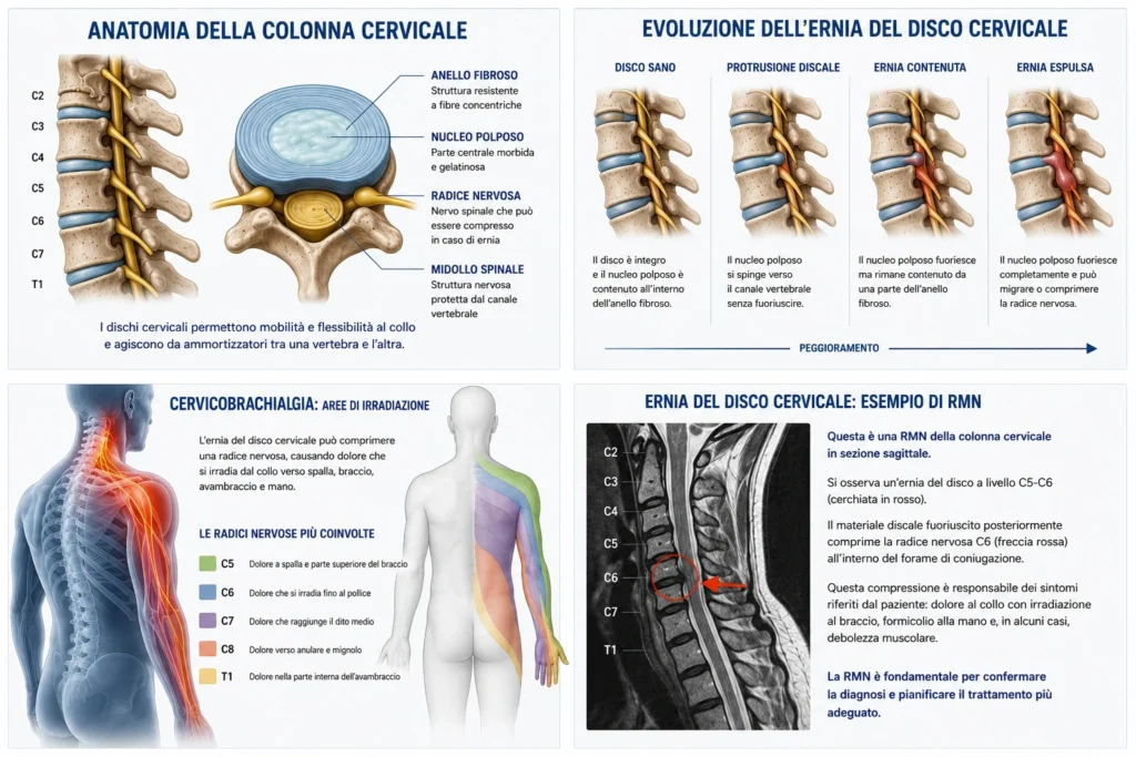 Infografica ernia del disco cervicale